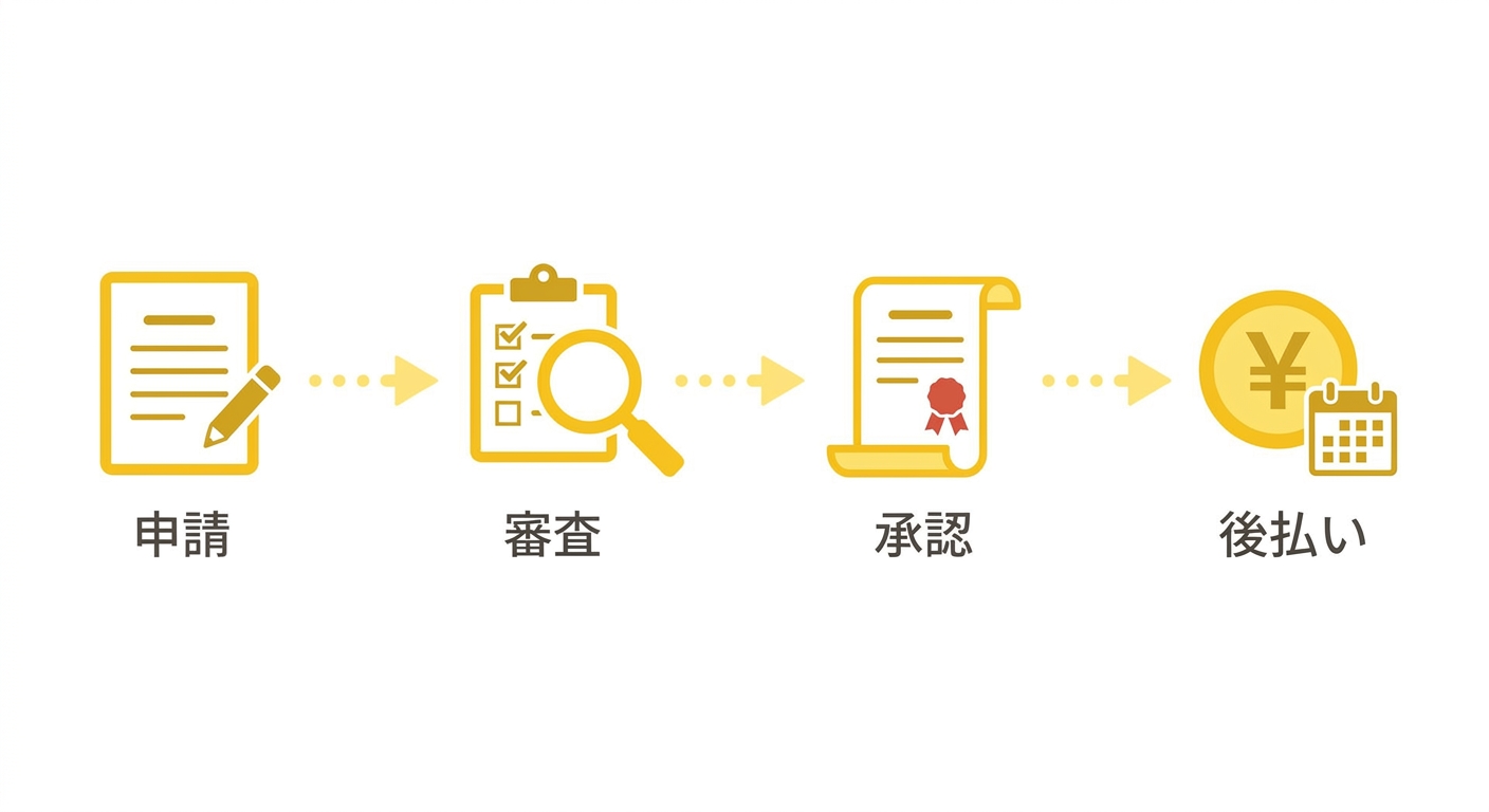 地域課題解決型起業支援事業（北海道）の申請から支払いまでの流れ
