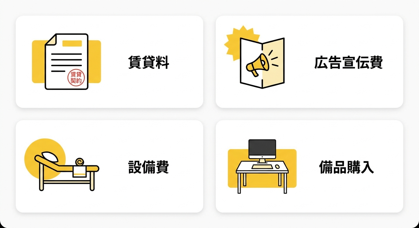 創業助成金（東京都）の対象経費イメージ図解